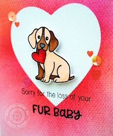 Sunny Studio Stamps: Pet Sympathy Masked Heart Puppy Sympathy Card by Vanessa Menhorn