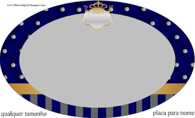 Golden Crown in Blue and Diamonds Toppers or Free Printable Candy Bar Labels.