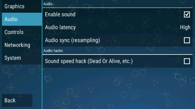 Setting audio PPSSPP