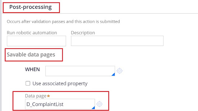 flow action - savable data page