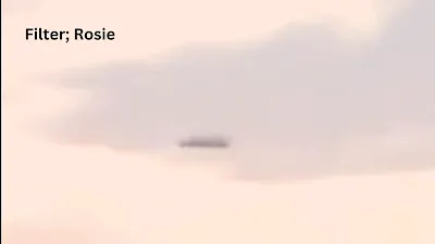 Filtered image of a UFO that nearly hit an aircraft London, UK.