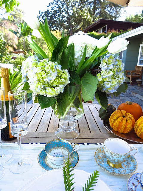 Casual outdoor fall tea setting