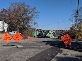 road work underway on Dean Ave in Nov 2019