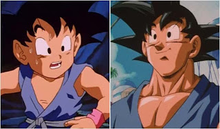 Kid Goku and Adult Goku