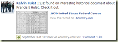 Ancestry working on Facebook interface