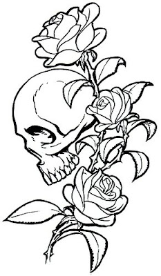 skull rose tattoo