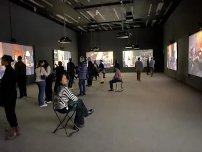 interior of "The Visitors" show at SFMOMA