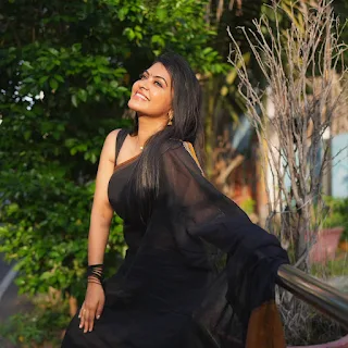 Rachitha mahalakshmi glorious looks in black saree Pics