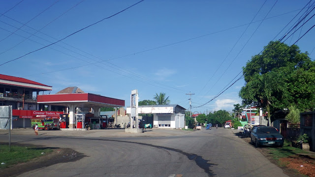 fork intersection entering the town proper of Allen from Lavezares Northern Samar