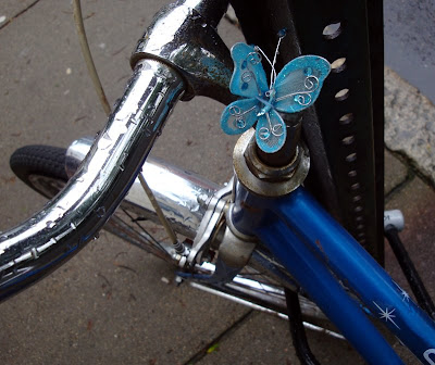 butterflies decorating a bike