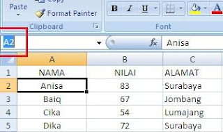 Cara Merubah Nama Cell di Excel 2007