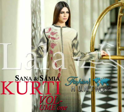 Sana & Samia Kurti Collection 2015 Vol-1 By Lala Textile