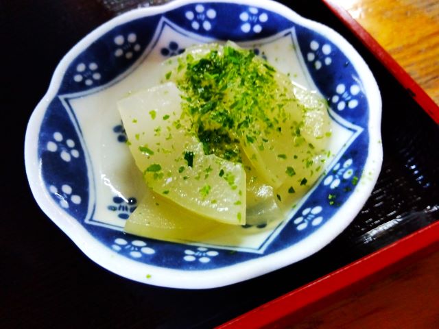 そば！処　あじこば　冷たい肉そば　瓜　煮物