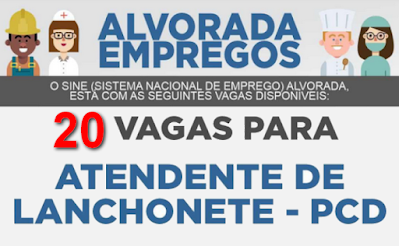 20 vagas para Atendente de Lanchonete PCD em Alvorada