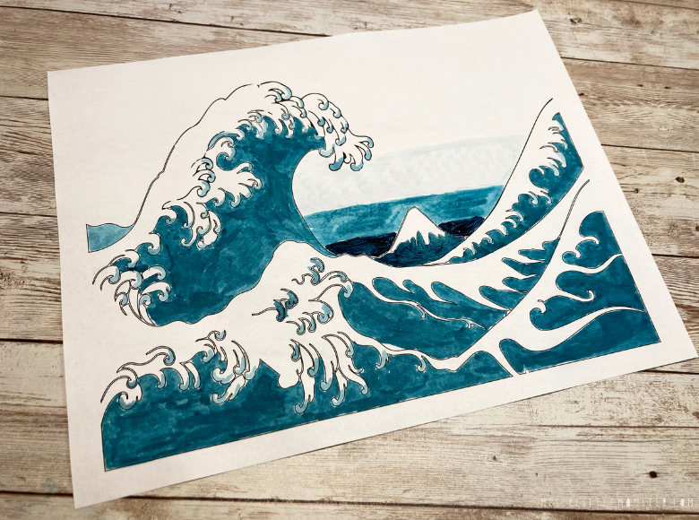 The great wave art project for kids
