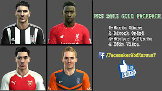 Faces: Divock Origi, Edin Visca, Hector Bellerin, Mario Gomez, Pes 2013