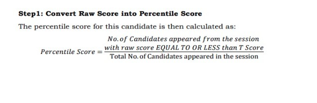 Convert raw scores into CUET percentile scores