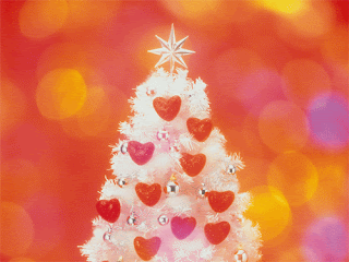 Árbol de navidad con corazones