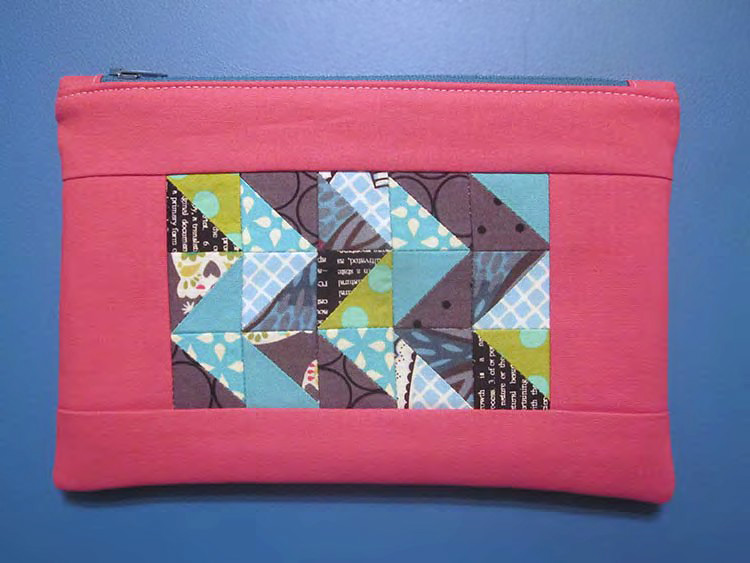 Half Square Triangle Zip Pouch Tutorial