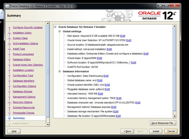 Oracle Database 12c Installation