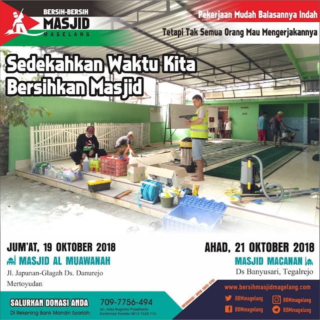 Bergabunglah dalam Kegiatan Bersih-Bersih Masjid Al-muawwanah Japunan, Saratan Satu, Danurejo, Mertoyudan, Magelang, Jawa Tengah