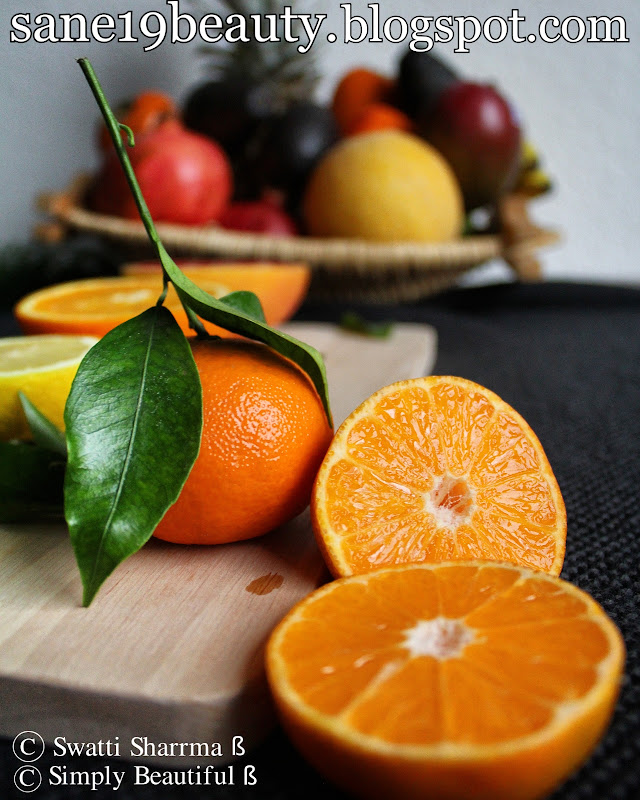 Youthful skin with orange.