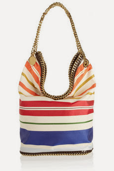 Stella McCartney multicolor striped bucket falabella bag