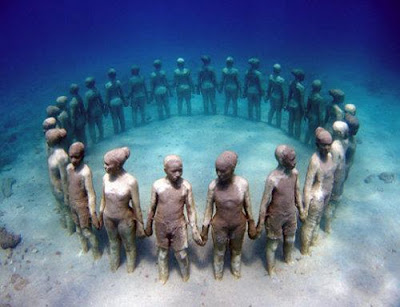 museum bawah laut, kepulauan karibia, pulau grenada, peninggalan sejarah, foto menakjubkan, gambar sejarah peradaban manusia