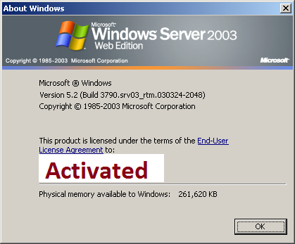 Window Server 2003 Key 