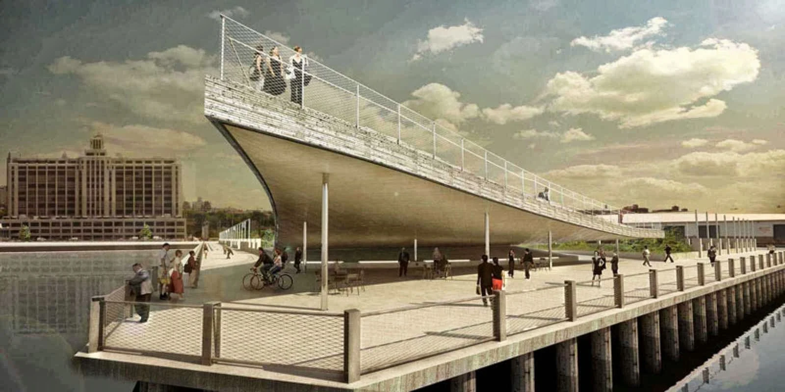 Brooklyn, New York, Stati Uniti: Brooklyn Bridge Park Pier 6 Viewing Platform by Big