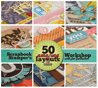 "Scrapbook Stampers Workshop" a #scrapbooking class taught by Jen Gallacher on how to use stamps on a layout. http://jen-gallacher.mybigcommerce.com/scrapbook-stamper-self-paced-scrapbooking-working/