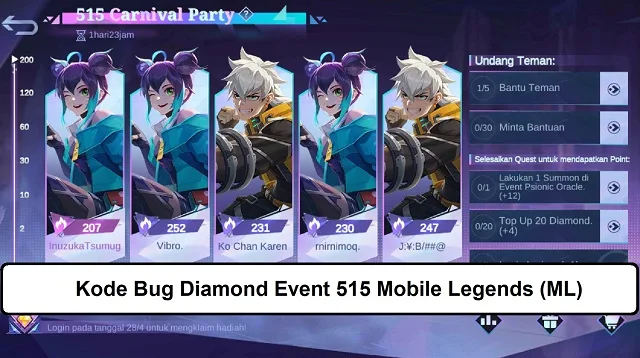 Kode Bug Event 515 ML Hari Ini