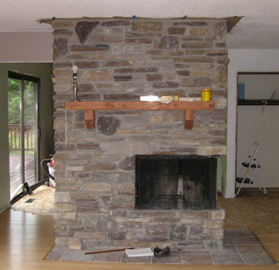 When we originally built the fireplace, I decided to put the hearth on the 