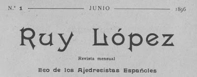 Cabecera de la revista Ruy López en 1896