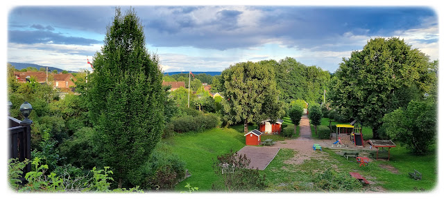 Utsikt nedover friområdet Dalen på Solvang 1.