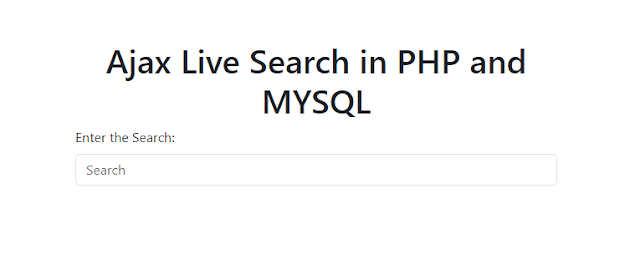 AJAX Live Data Search In PHP and MySQL