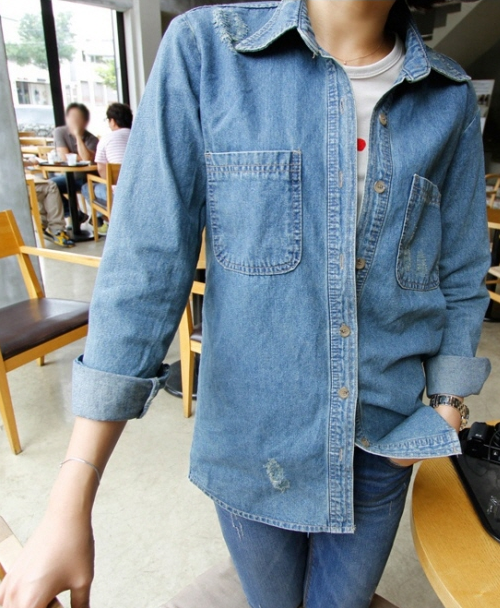 Long Sleeved Denim Shirt