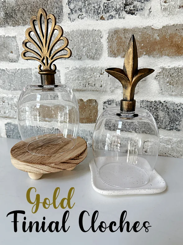 gold finial cloches with overlay