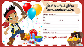 Carte anniversaire Jake et les pirates gratuites