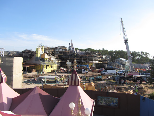 Construction of New Fantasyland From Dumbo Magic Kingdom Disney World