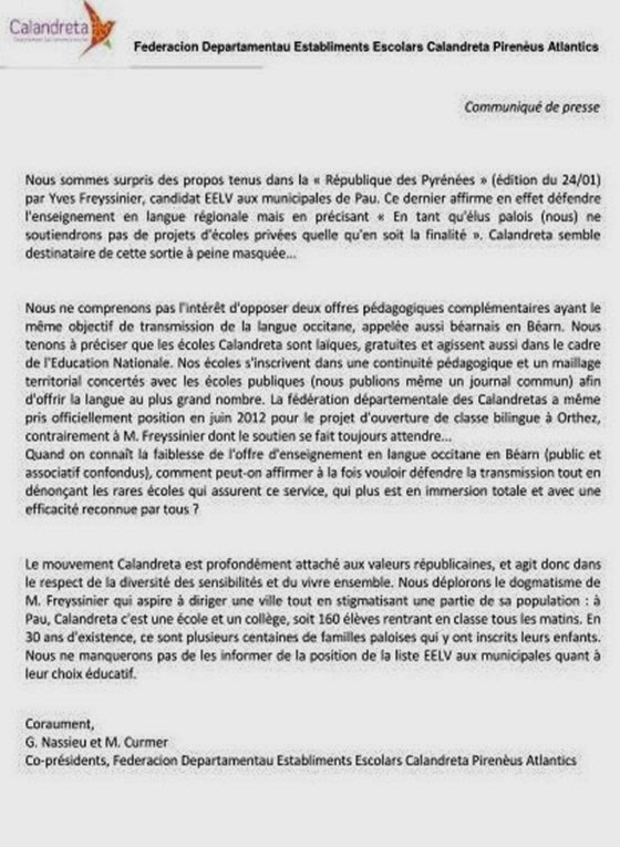 ecologistas contra Calandreta