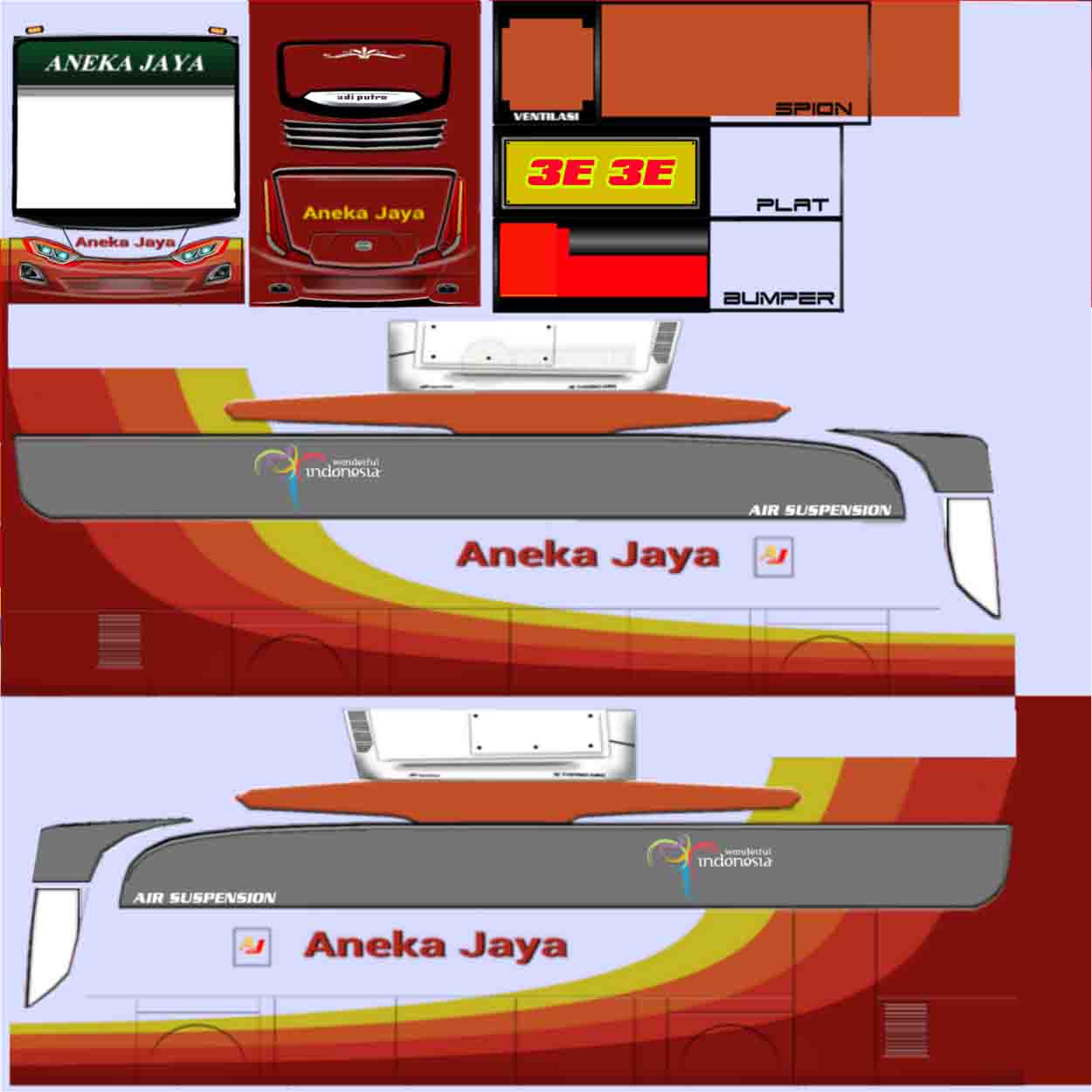 livery bussid aneka jaya terbaru