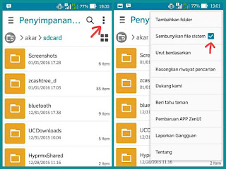 Senbunyikan file di android