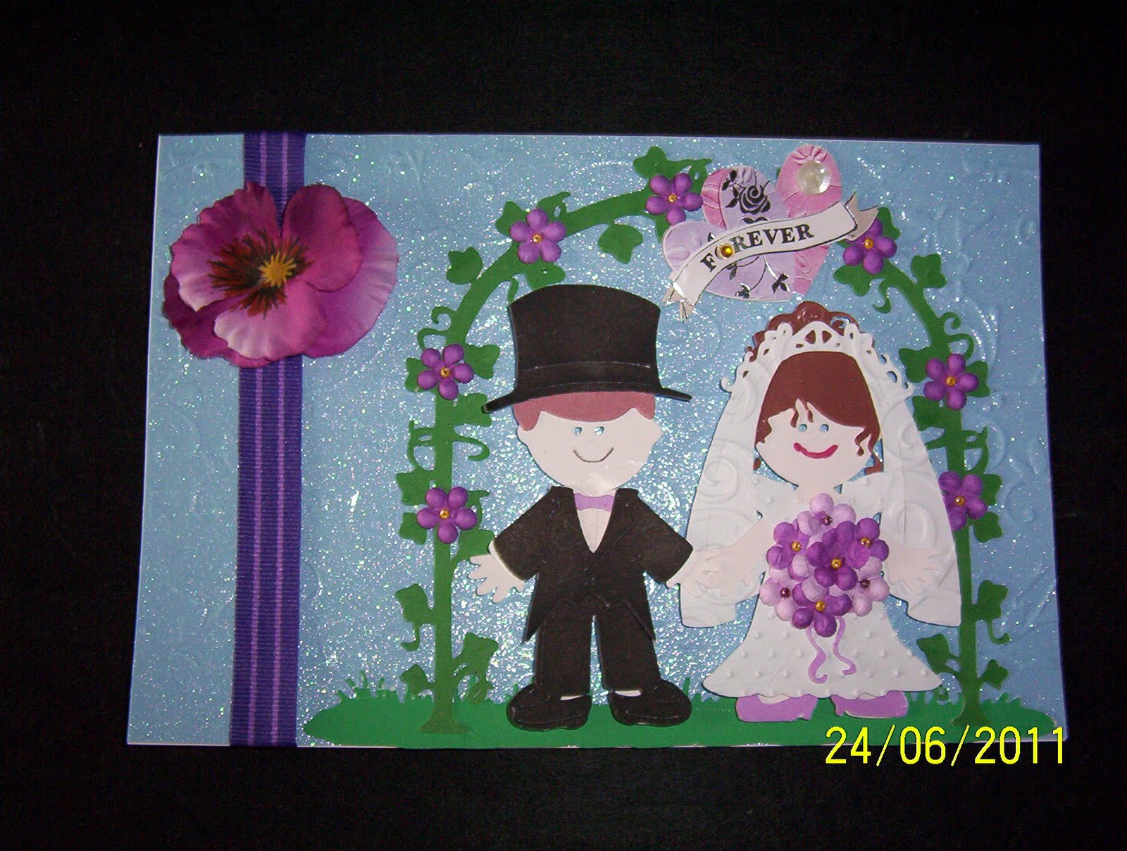 purple and damask wedding