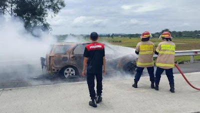 Rush Dikepung Api Luar Dalam di Tol Nganjuk, Bermula Sopir Dengar Suara Gesekan
