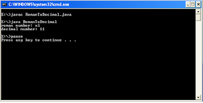 Roman To Decimal conversion in java example code