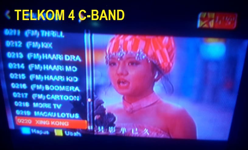 Frekuensi Siaran Terbaru XING KONG TV di Satelit Telkom 4 C-Band