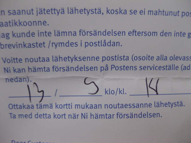 postin lähetysilmoitus