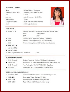 Contoh CV Staff Administrasi