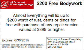 Coupon $200 Free Bodywork Discount June 2015